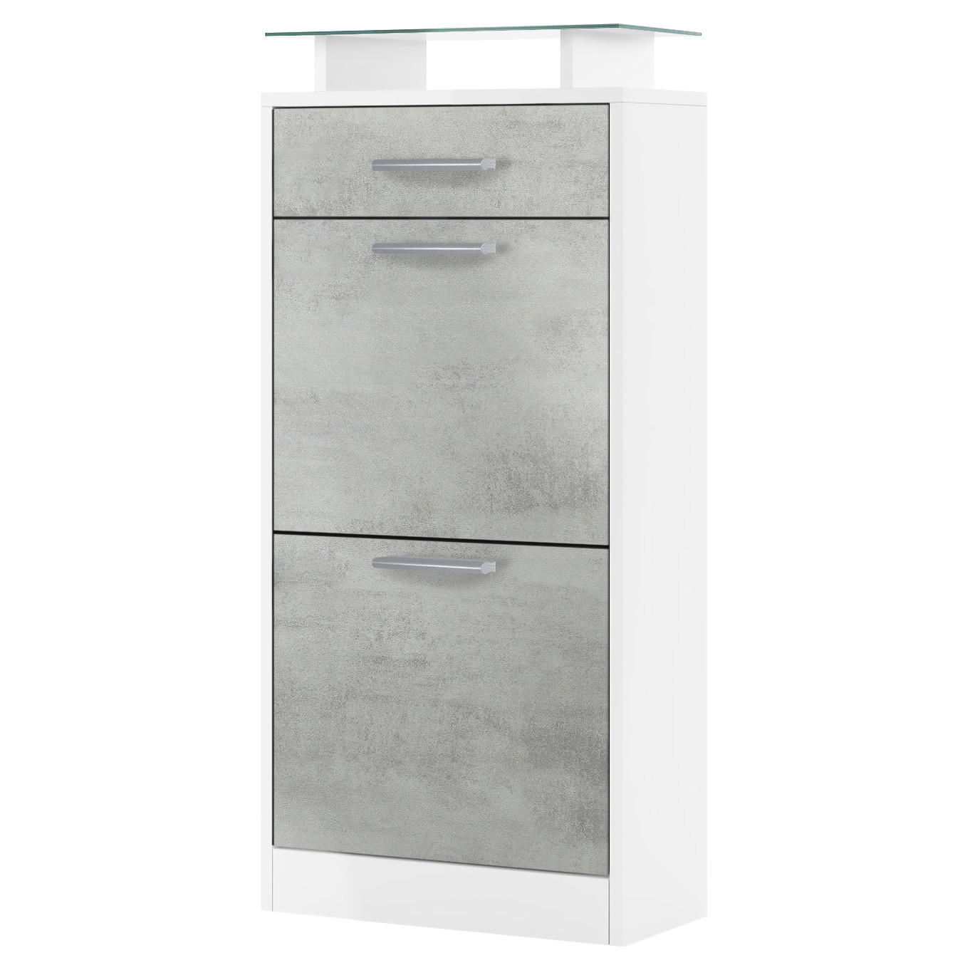 Vladon Schuhschrank Hellgrau 46x104x23 cm