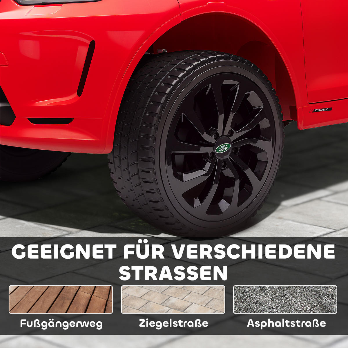 KINDER Elektroauto 12V Kinderauto mit 2,4G Fernbedienung, Musik, 3-5 km/h - Rot, Kunststoff (106/65.5/51cm) - AIYAPLAY