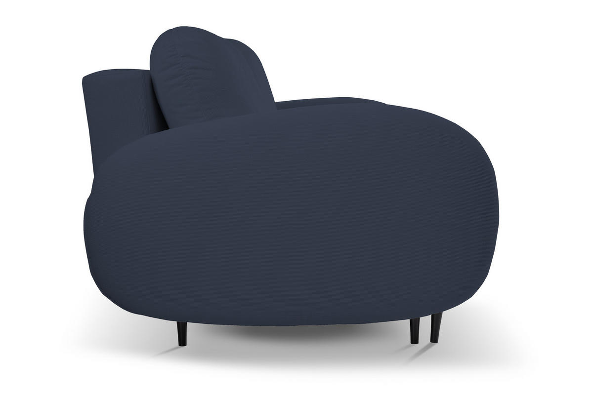 SOFA SOFT RunAgin Mit Schlaffunktion Und Bettkasten, PUR-Schaum, Schwarze Kunststofffüße, lose Rückenkissen, freistehend, 232x109x95 cm Blue - Blau, Holz/Textil (232/95/109cm) - DomoHome