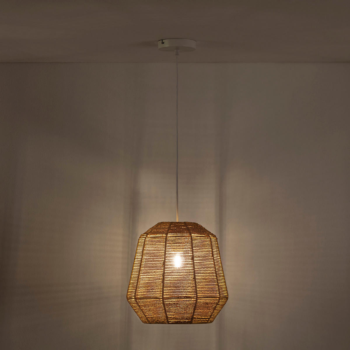 HÄNGELEUCHTE﻿ 31/31/153 Akina - Beige, Naturmaterialien (31/31/153cm) - VS Venta-stock