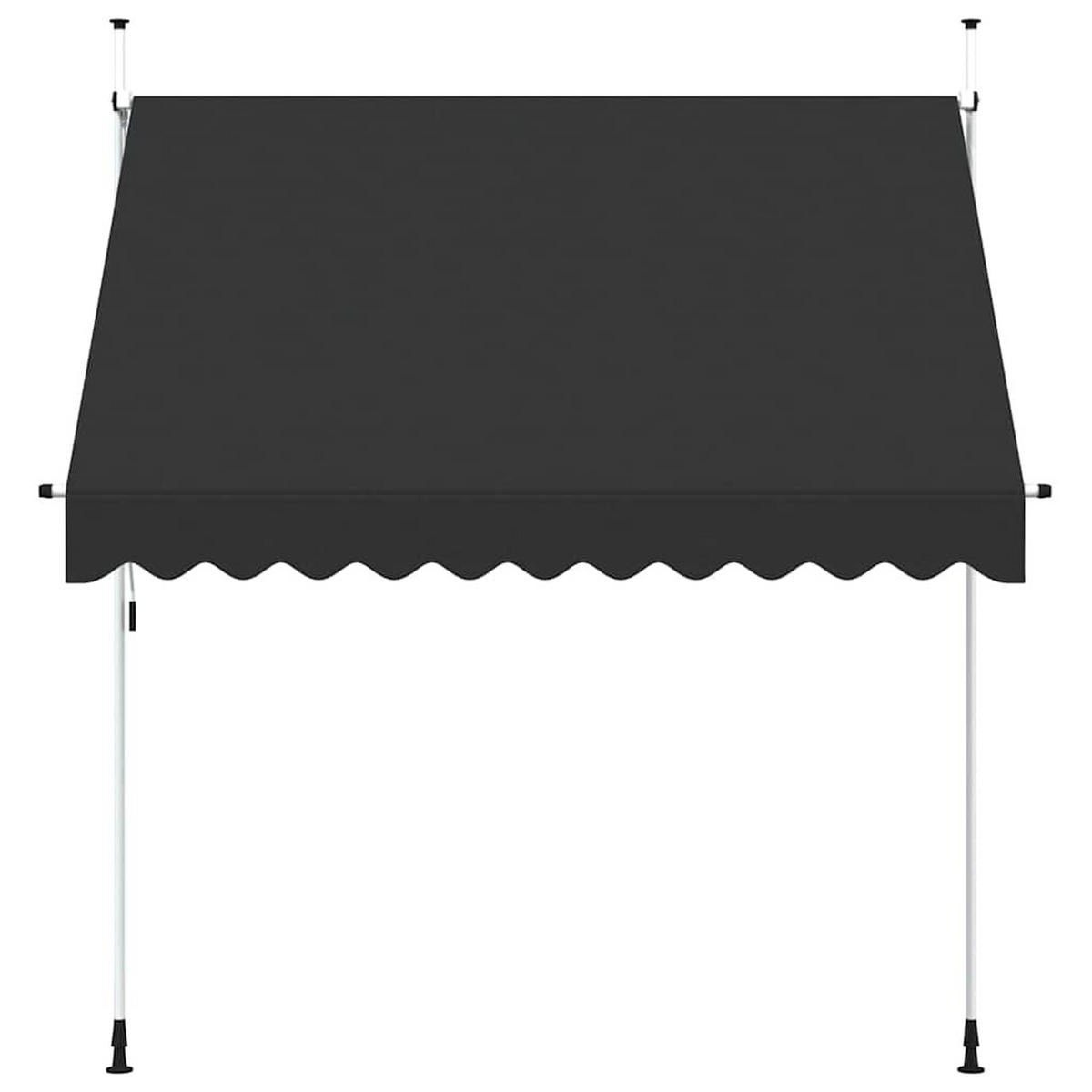 EINZIEHBARE Markise Handbetrieben 250 cm Anthrazit - Anthrazit, Textil (250/1/1cm) - furnicato