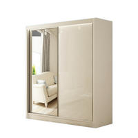 SCHWEBETÜRENSCHRANK Venus 120 cm mit Spiegel 2-türig, weiß, lacobel weiß - Weiß, Kunststoff (120/215/61cm) - Margaret Hadas24