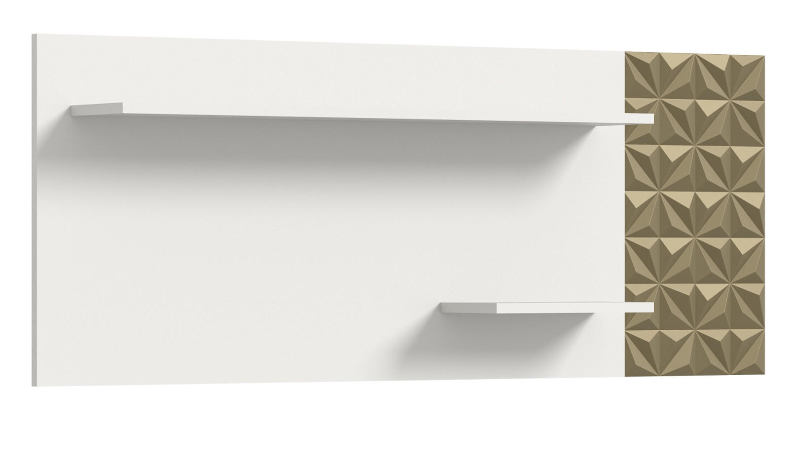 WANDBOARD weiß, Gold 140 cm, Wandregal mit 3D-Struktur - Goldfarben/Weiß, Holzwerkstoff (140/53/17cm) - Inn.Furn