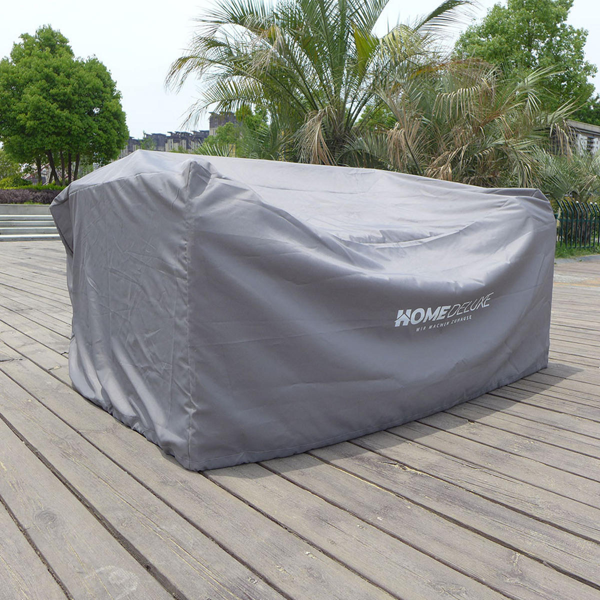 ABDECKUNG CAPE HOLBY - Grau, Textil (167/72/105cm) - Home Deluxe