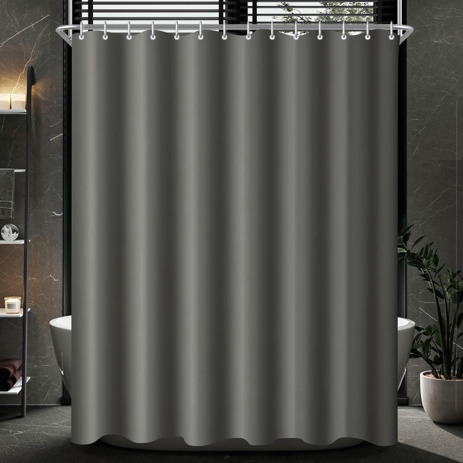DUSCHVORHANG Dunkelgrau 280 x 200 cm Textil Wasserabweisend Waschbar - Anthrazit, Textil (280/200cm)