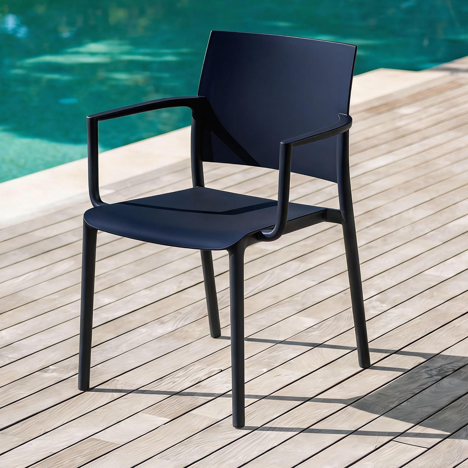 GARTENSTÜHLE TERRA 4ER-SET - Schwarz, Textil (55/81/52cm) - IDIMEX