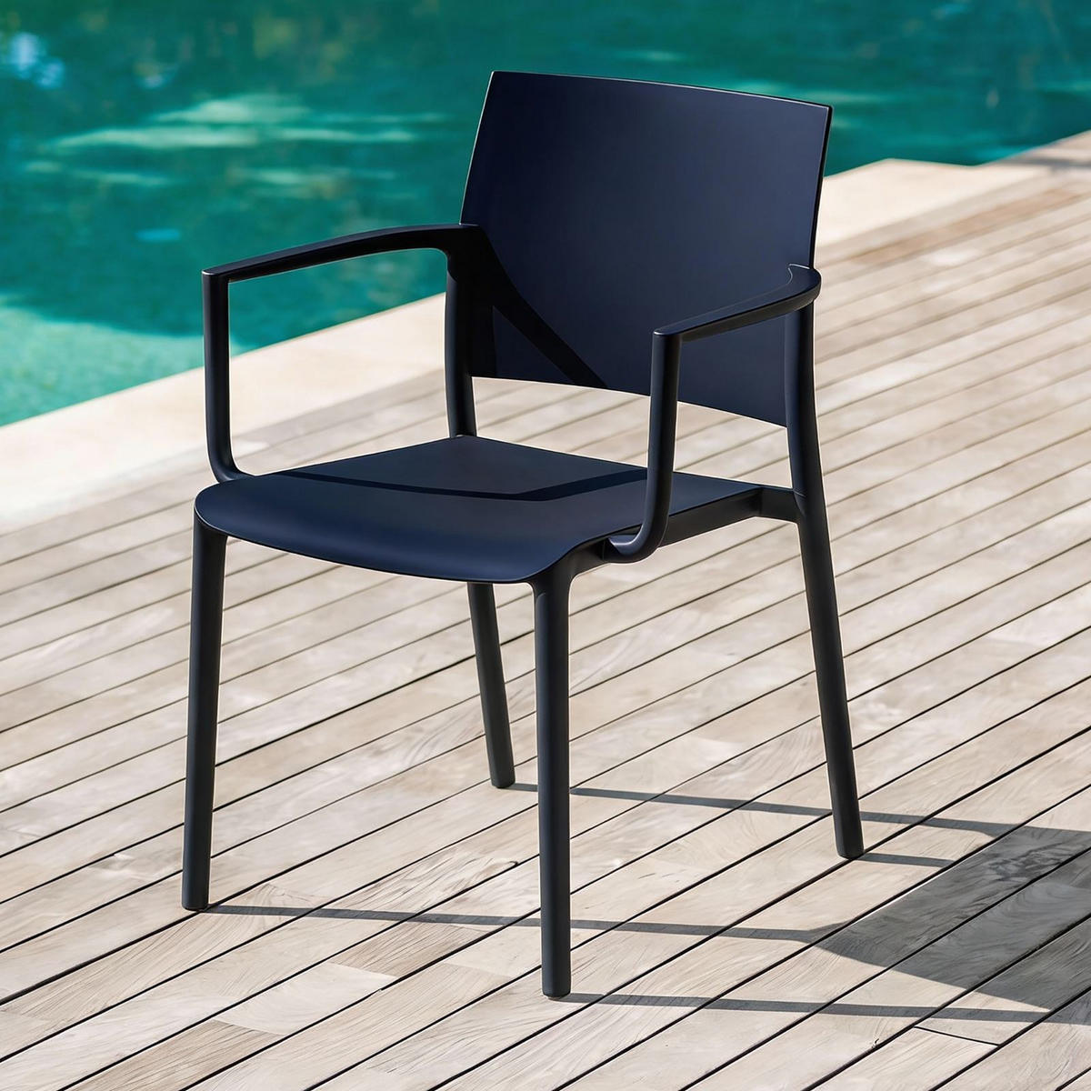 GARTENSTÜHLE TERRA 4ER-SET - Schwarz, Textil (55/81/52cm) - IDIMEX