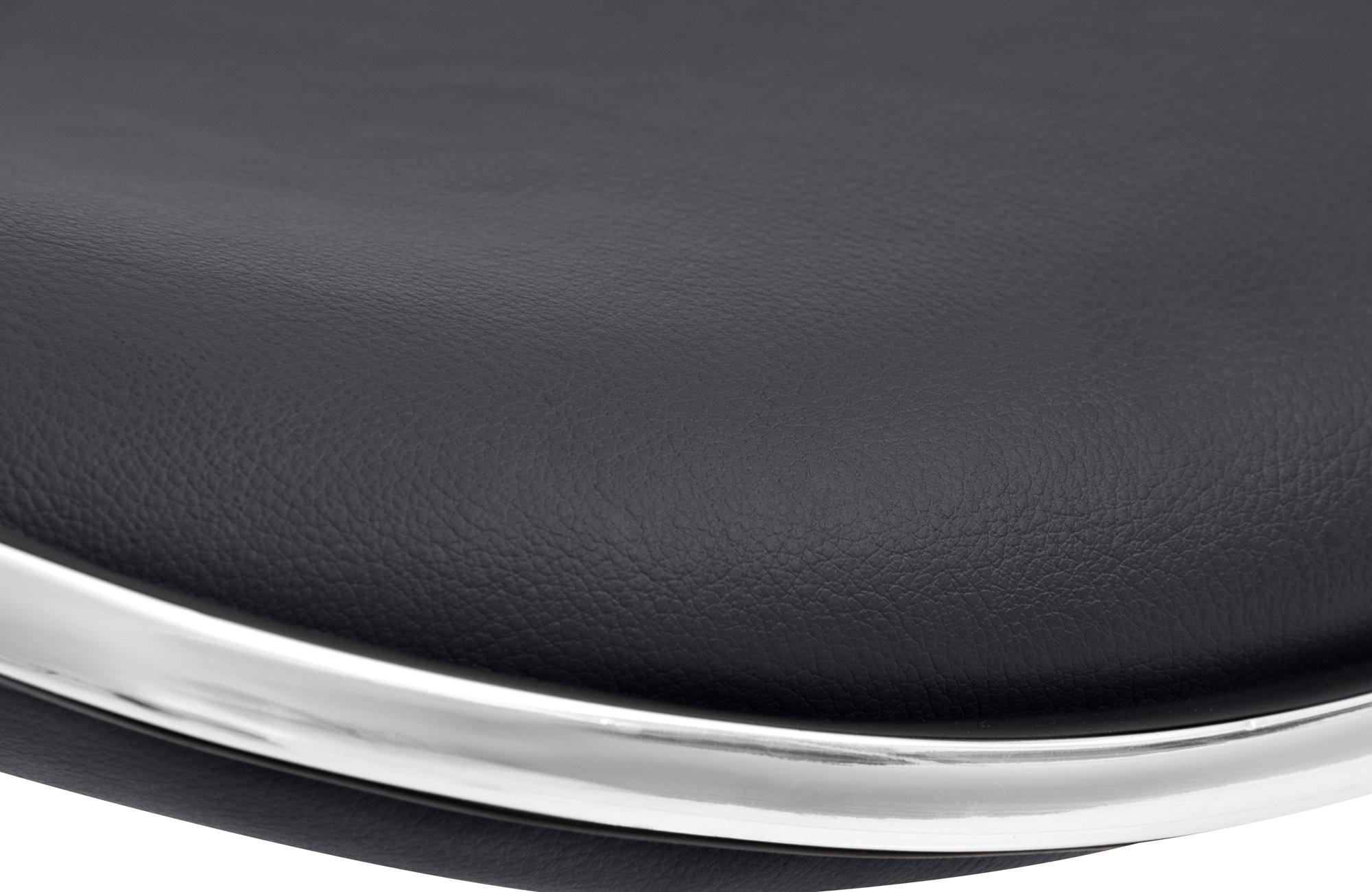 BARHOCKER Lederlook schwarz - Schwarz, Textil/Metall (45/71/45cm) - CLP