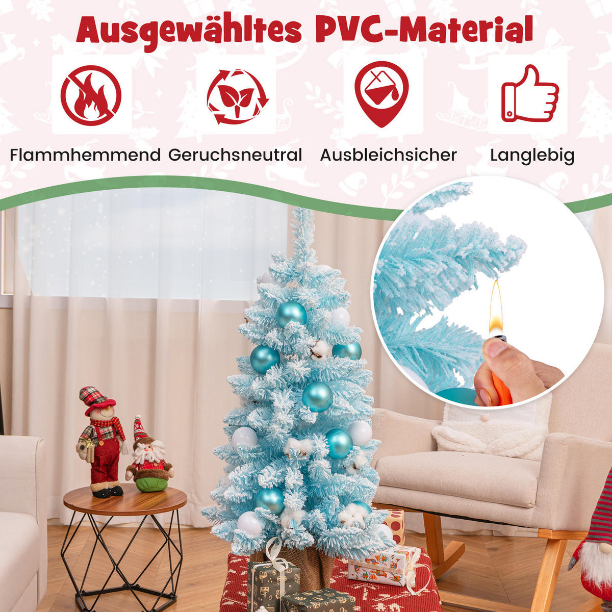 WEIHNACHTSBAUM Mini Blau - Blau, Kunststoff (90cm) - COSTWAY