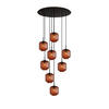 GALERIELEUCHTE Velo 8-flammig Braun Ø 20cm - Schwarz/Braun, Glas (20/20/20cm) - s.luce