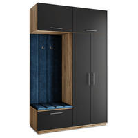 GARDEROBENSCHRANK REMA 150/240/60 cm Modern Garderobe-Set Eiche Wotan - Blau/Eiche Wotan, Holzwerkstoff (150/240/60cm) - MASSENO