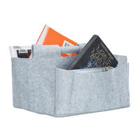ZEITUNGSKORB - Grau, Textil (32/24/28cm) - Relaxdays