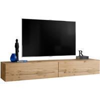 TV-HÄNGEBOARD LORETO, Wotan, Wotan - Eiche Wotan, Holzwerkstoff (200/30/41.5cm) - Komodee