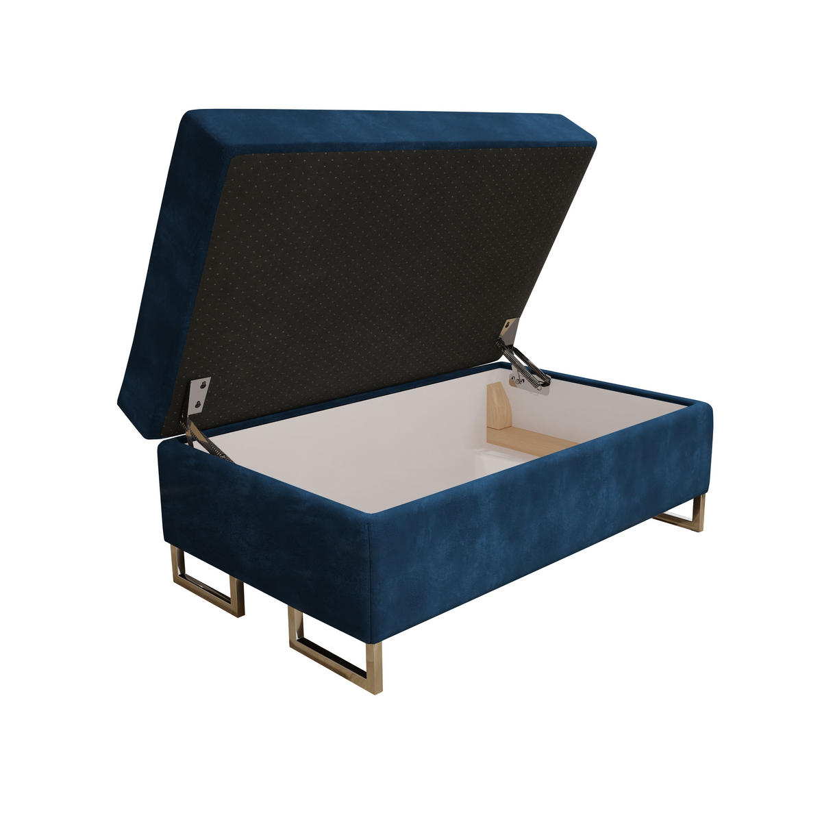 POLSTERHOCKER BARLET Blau 100x60 cm - Blau, Textil (100/41/60cm) - MASSENO