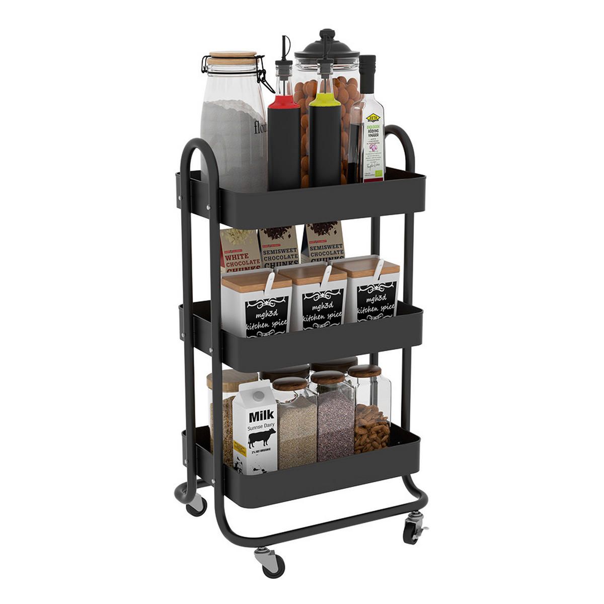 ROLOVACÍ KONTEJNER Tron Černá - černá, kov (45.9/78.7/34cm) - Vicco