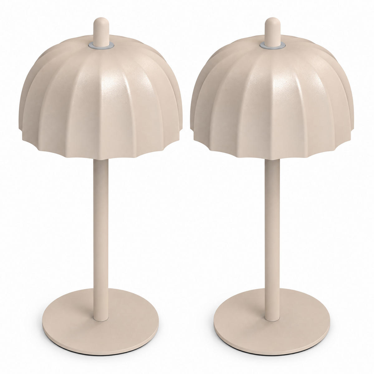 LED-TISCHLEUCHTE Umbrella schwarz 21cm Metall 2er-Set beige - Beige, Metall (10/10/21cm) - Northpoint