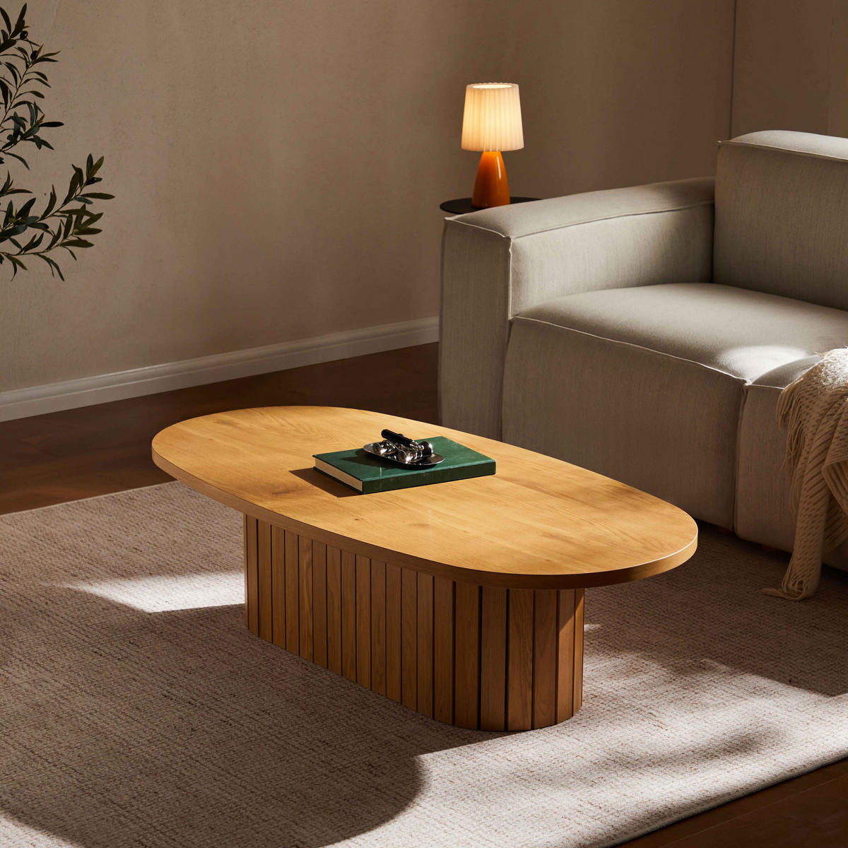 COUCHTISCH, Holz - Braun, Holz (120/60/35cm) - Oviala