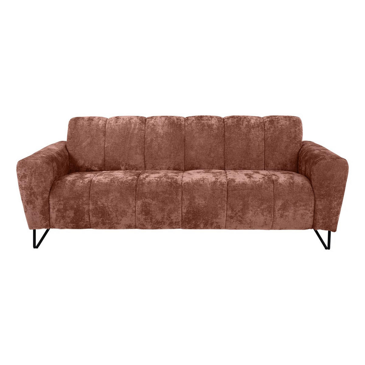 3-SITZER SOFA Volare mit Metallbeinen rot - Rot/Schwarz, Textil/Metall (220/83/98cm) - Beautysofa