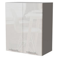 KÜCHENHÄNGESCHRANK Essen W3/60 Weiß Hochglanz / Grau Matt 60 / 32,5 / 72cm - Weiß Hochglanz/Grau, Holz/Holzwerkstoff (60/72/32.5cm) - Feldmann-Wohnen