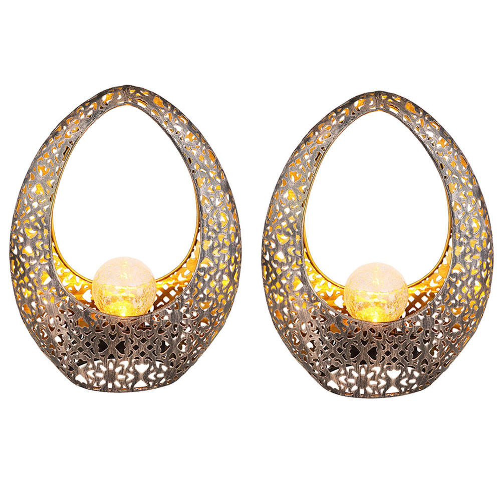 LED AUSSENLEUCHTE Bronze gemustert 2er Set - Bronzefarben, Glas (21.5/9.5/27.5cm) - Globo Lighting