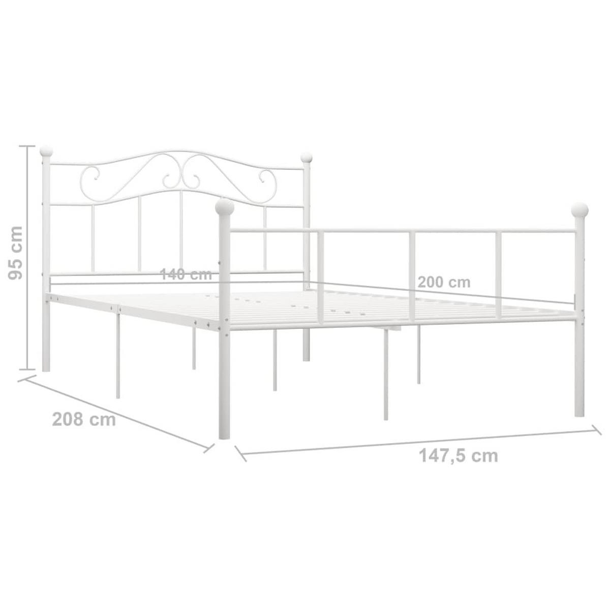METALLBETT Haywood 147.5/208 cm - Weiß, Metall (140/200cm) - Nettlife