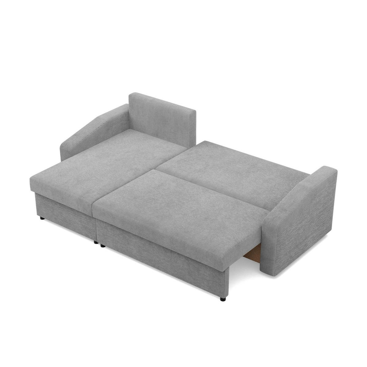 ECKSOFA MIT SCHLAFFUNKTION NEO, Cord - Grau - Grau, Textil (231/140cm) - Mebligo