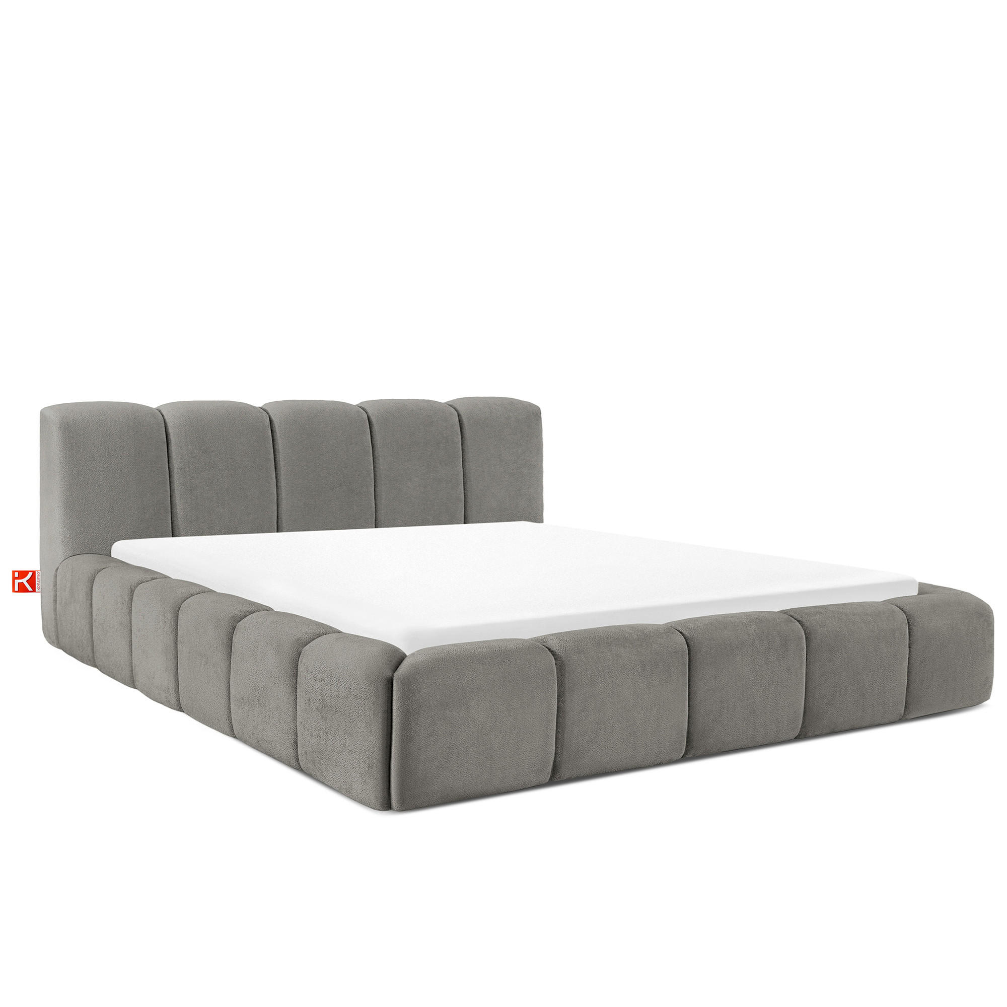POLSTERBETT OLMIRA - Dunkelgrau/Schwarz, Holz/Holzwerkstoff (202/203cm) - KONSIMO®
