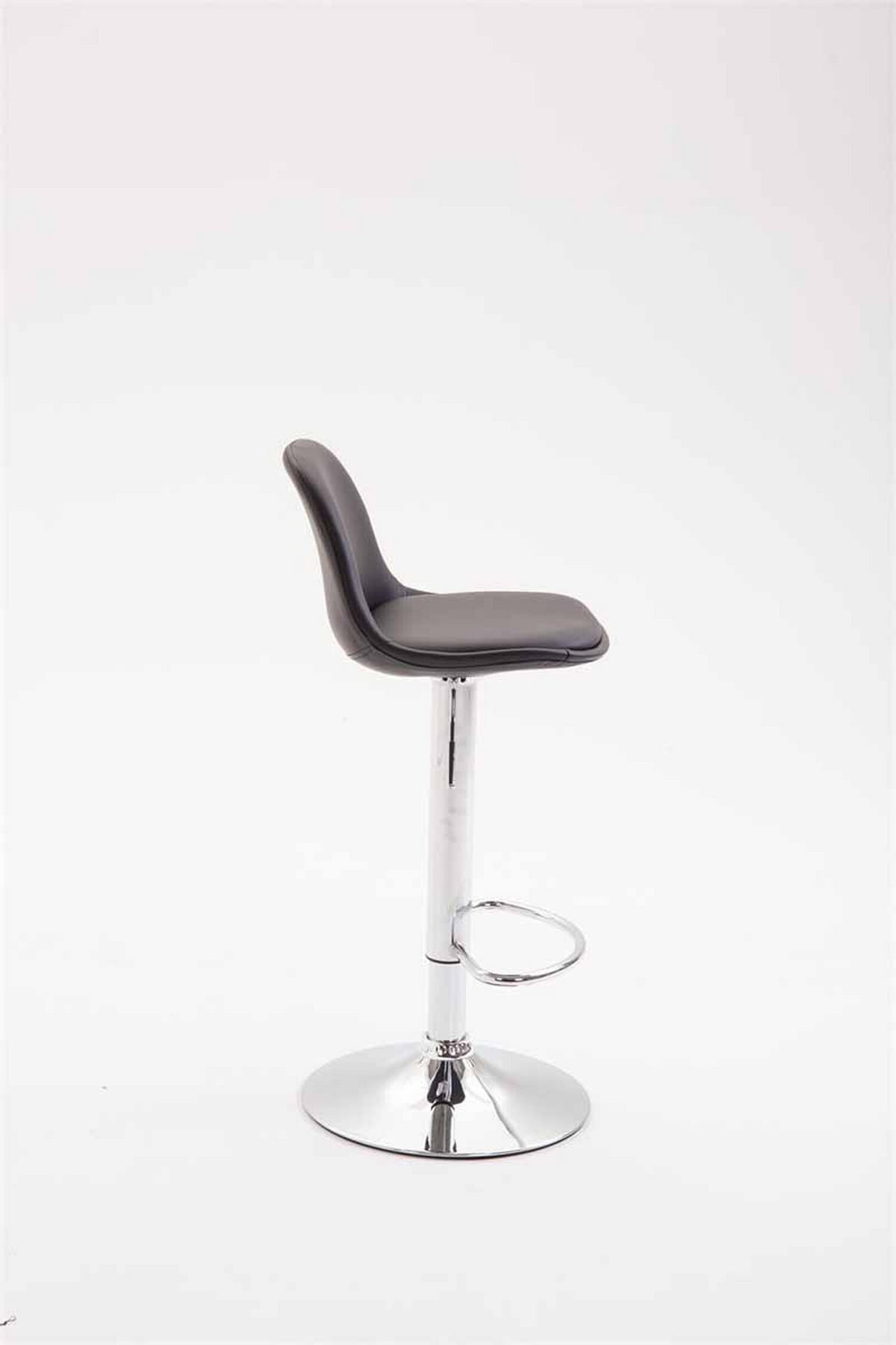 BARHOCKER Kilian, Gestell Metall in Chromoptik, Vollgepolstert Kunstleder Schwarz - Chromfarben/Schwarz, Kunststoff/Textil (39/100/43cm) - TPFLiving
