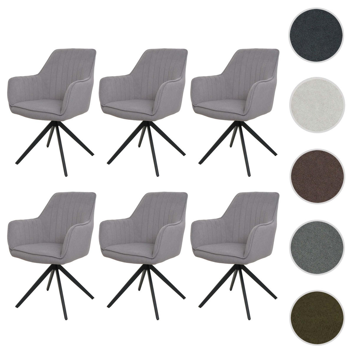 ESSZIMMERSTUHL Hellgrau 6er-Set - Hellgrau, Textil (58/87/55cm) - Jamb