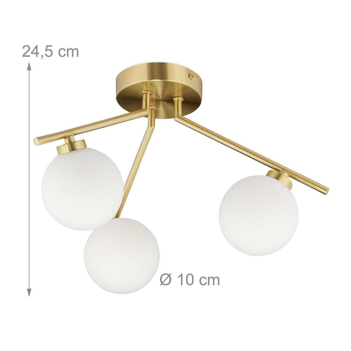 DECKENLAMPE - Multicolor, Glas/Metall (36/36/24.5cm) - Relaxdays