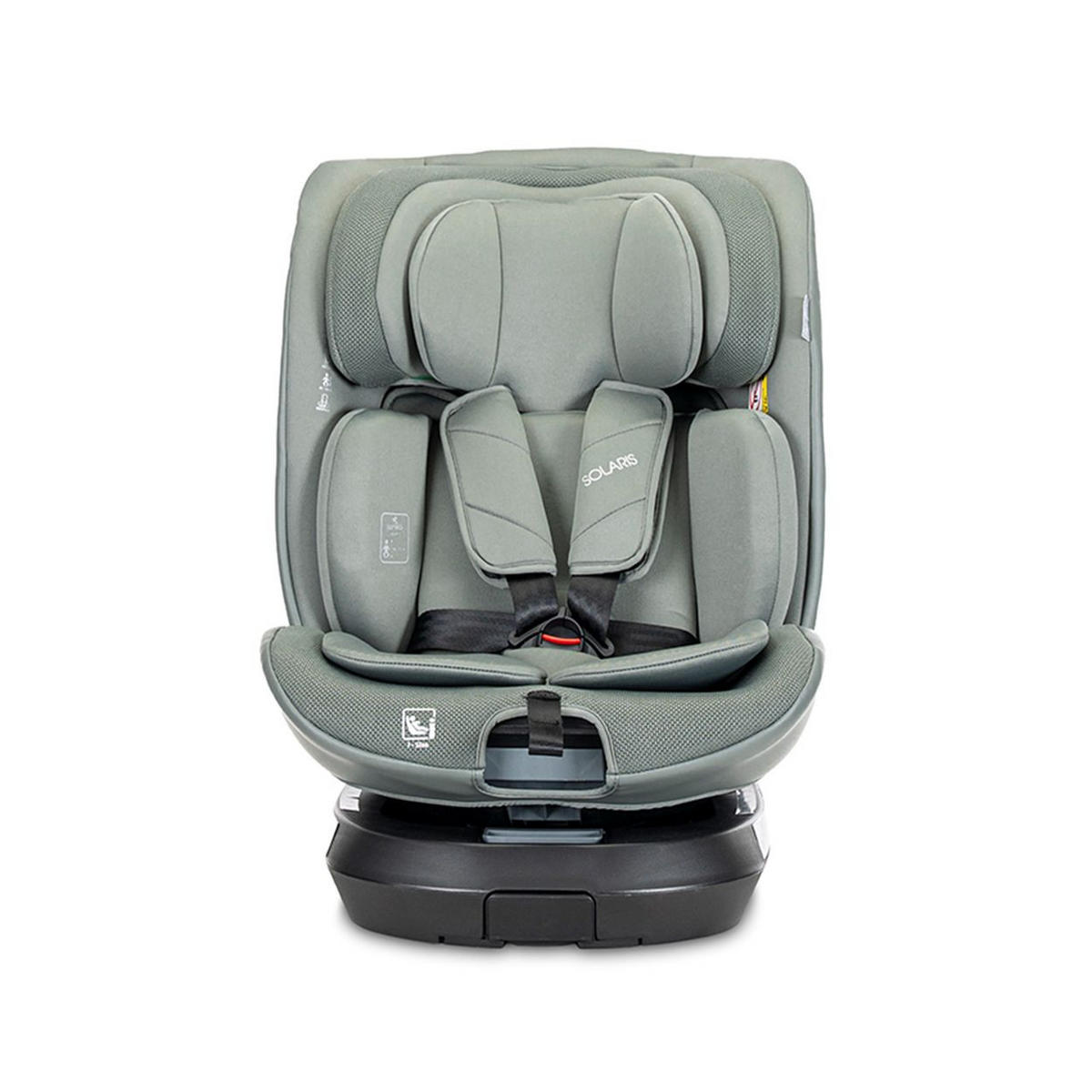 KINDERSITZ Solaris i-Size grün 40 - 150 cm Stützbein 360 Grad Drehung Kissen - Grün, Kunststoff (45/61/54cm) - Lorelli