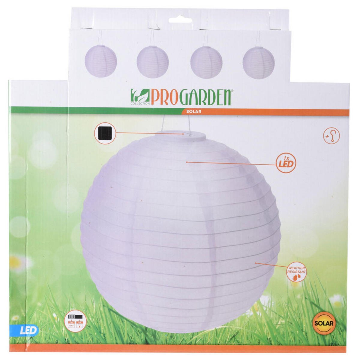 SOLAR-LAMPION Garten Party Ø 40 cm - Weiß, Kunststoff (40/40/40cm)