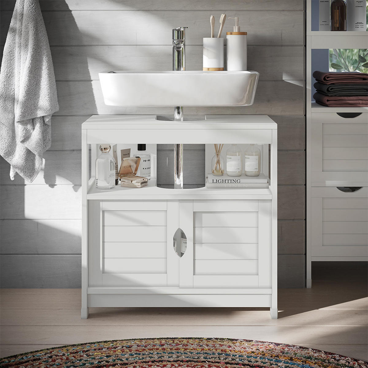 WASCHBECKENUNTERSCHRANK Vilda Weiß 60 x 60 cm - Weiß, Holzwerkstoff (60/60/30cm) - Vicco