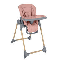 HOCHSTUHL Olive 2 rosa höhenverstellbar, Räder, Ablagefach, klappbar, Sicherheitsgurt - Rosa, Metall (58/104/76cm) - Kikka boo