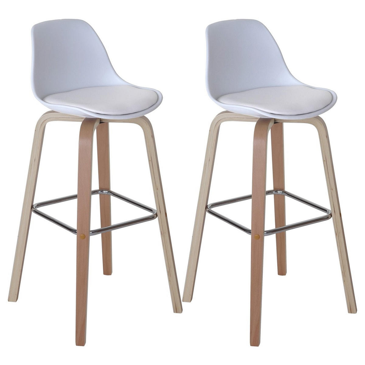 BARHOCKER Weißeiche Dekor 2er-Set - Silbereichenfarben, Textil (44/97/45cm) - MCW