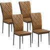 ESSZIMMERSTUHL 4er Set, Kunstleder, Braun - Schwarz/Braun, Kunststoff/Metall (42.5/94.5/59cm) - Woltu