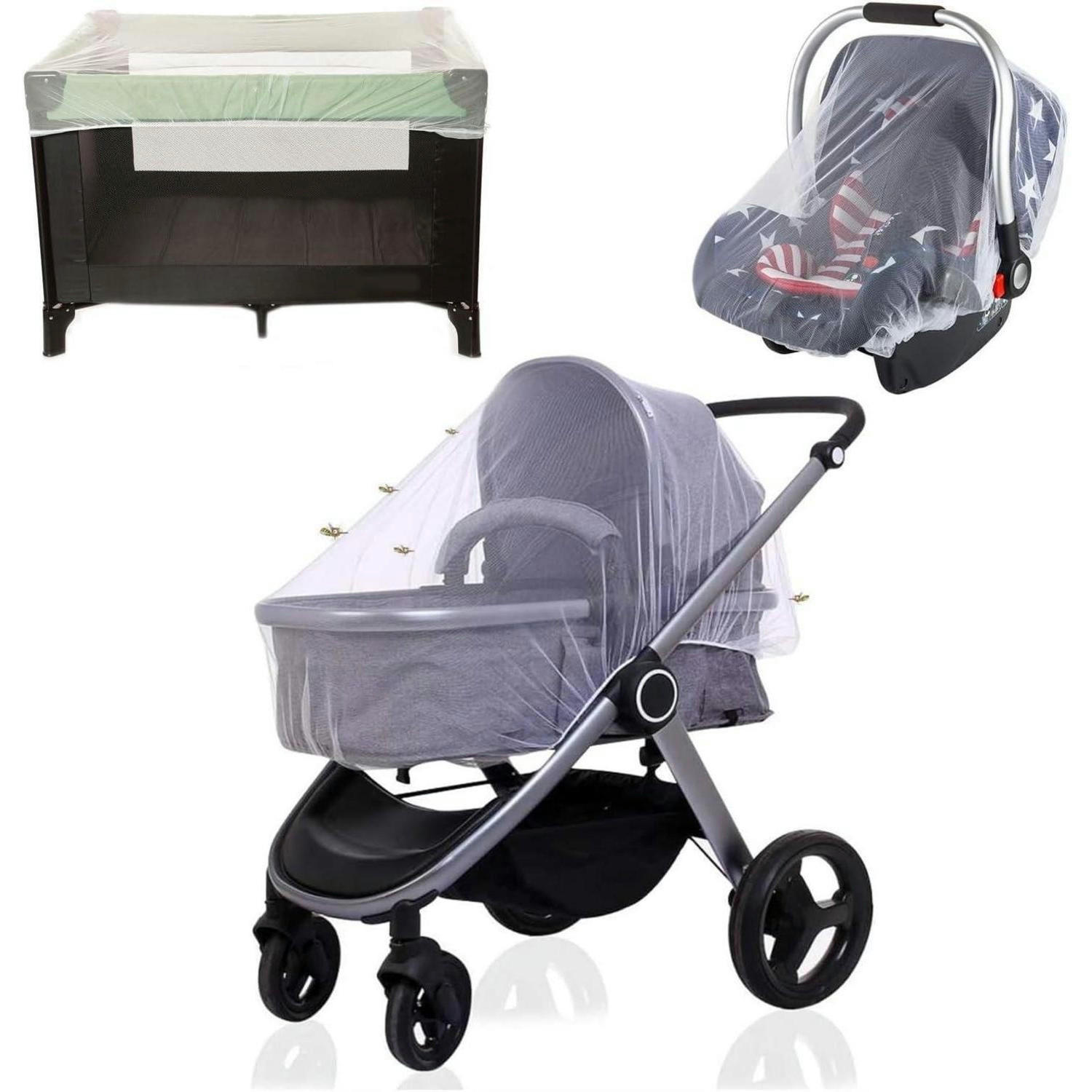 MOSKITONETZ Kinderwagen Universal Insektenschutz Weiß - Weiß, Textil
