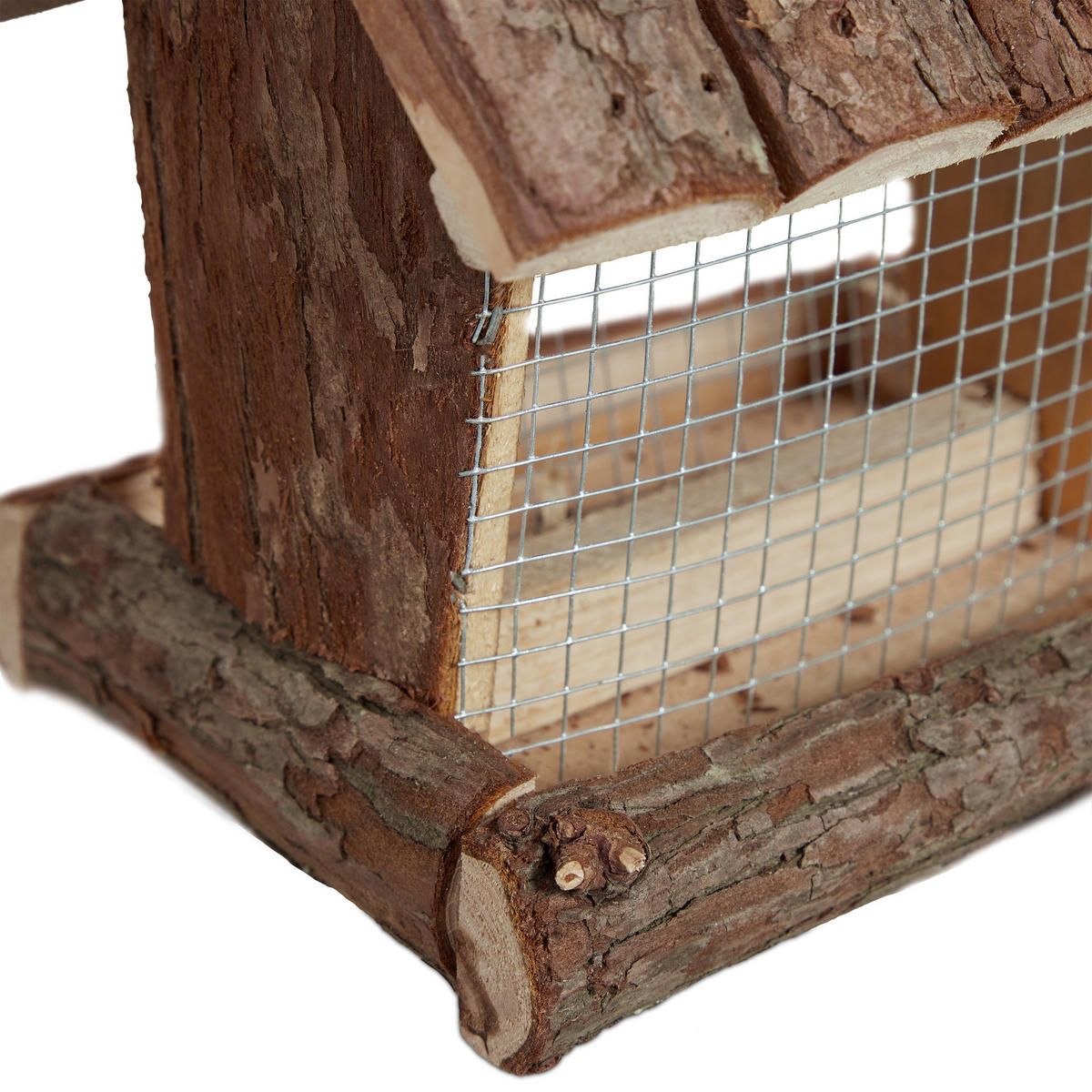 VOGELFUTTERHAUS - Braun, Holz/Metall (15/17/12cm) - Relaxdays