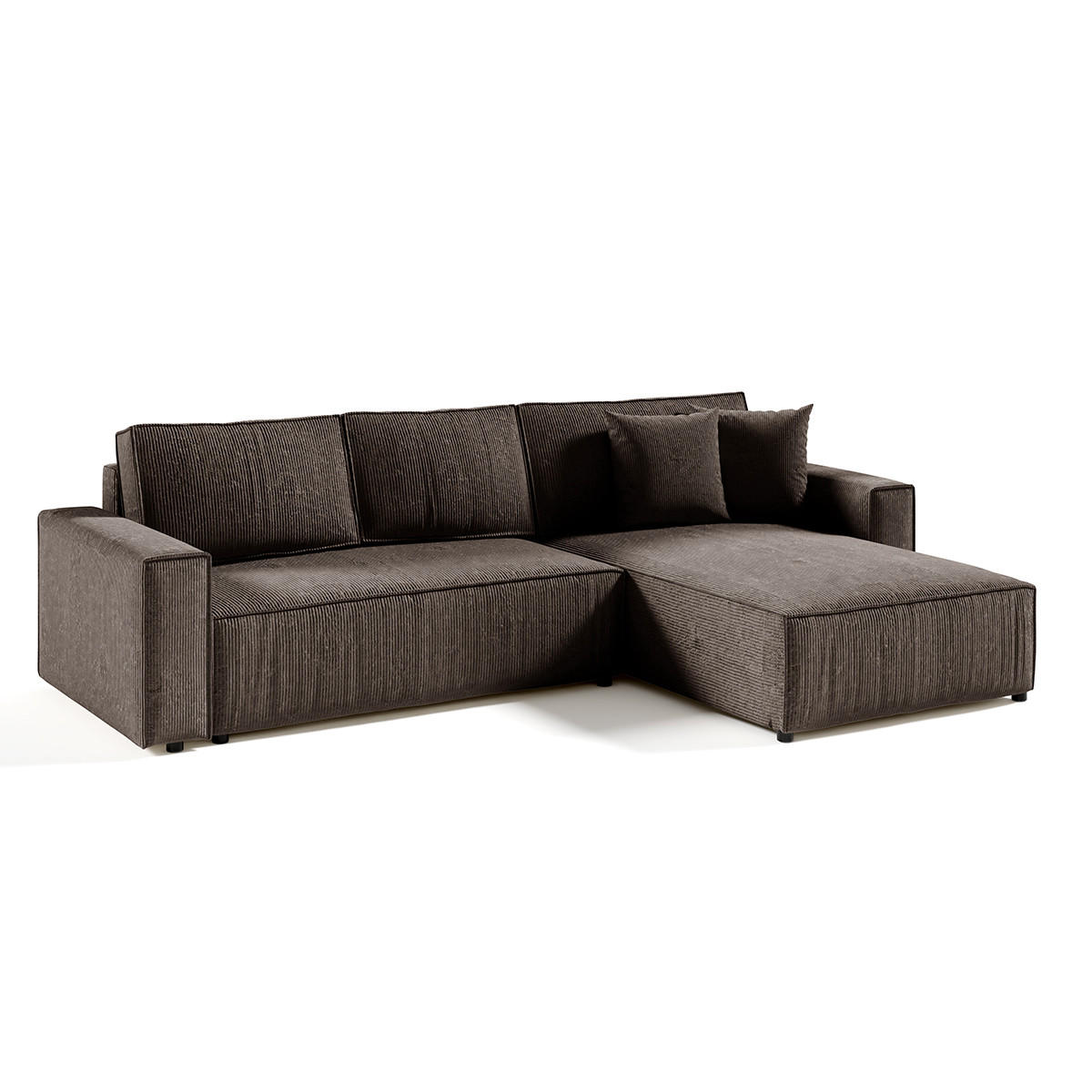 ECKSOFA Isaac 4 Sitzplätze Braun - Braun, Holzwerkstoff (294/185cm) - Petits-meubles