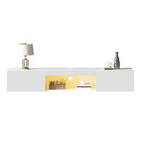 TV-WANDBOARD 160/31/22 cm Weiß aus Spanplatte mit LED-Beleuchtung - Weiß, Holzwerkstoff (160/22/31cm) - OKWISH