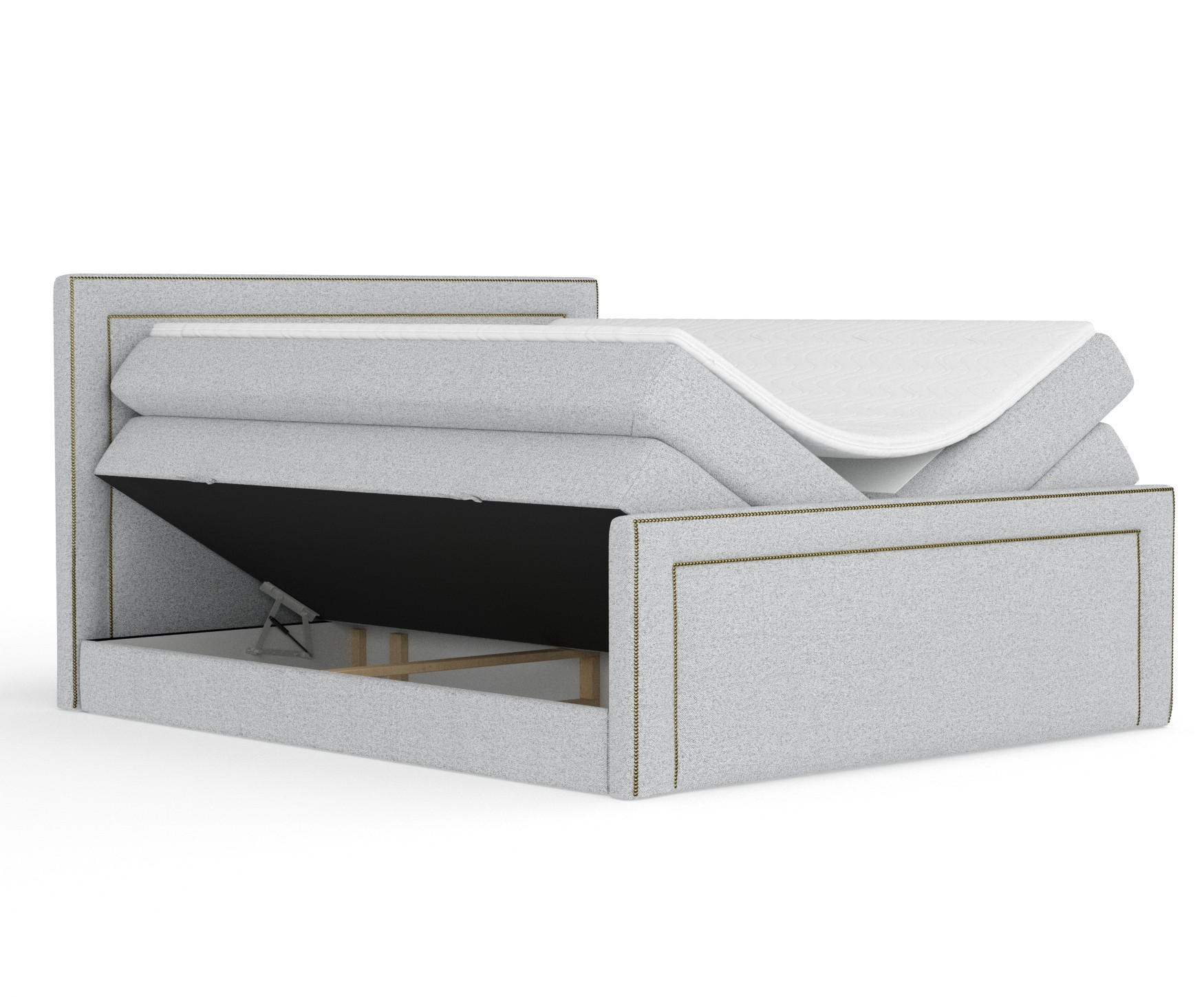 BOXSPRINGBETT Luxora Hellgrau 140/200 cm - Hellgrau/Schwarz, Holz/Holzwerkstoff (140/200cm) - Maison de Reve