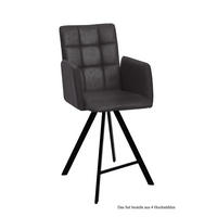 THEKENSTUHL drehbar (4er-Set) Devalyn 52x108x60 Schwarz/Anthrazit - Anthrazit/Schwarz, Kunststoff (60/108/52cm) - 58aufmkessel