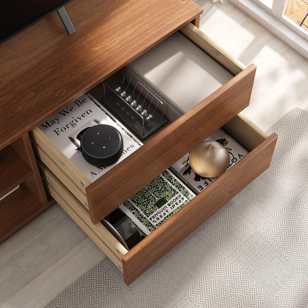 LOWBOARD MAITE - Kastanienfarben, Holz (110/42/40cm) - IDIMEX