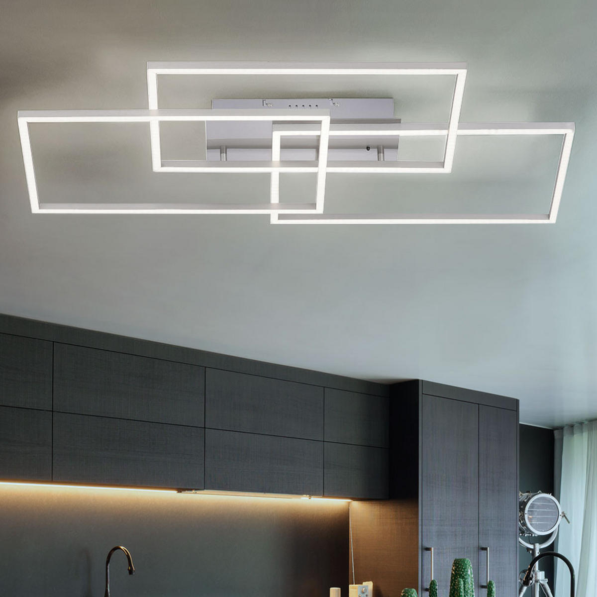 LED DECKENLEUCHTE IVEN Silber Metall - Silberfarben, Metall (82/50/7.8cm)