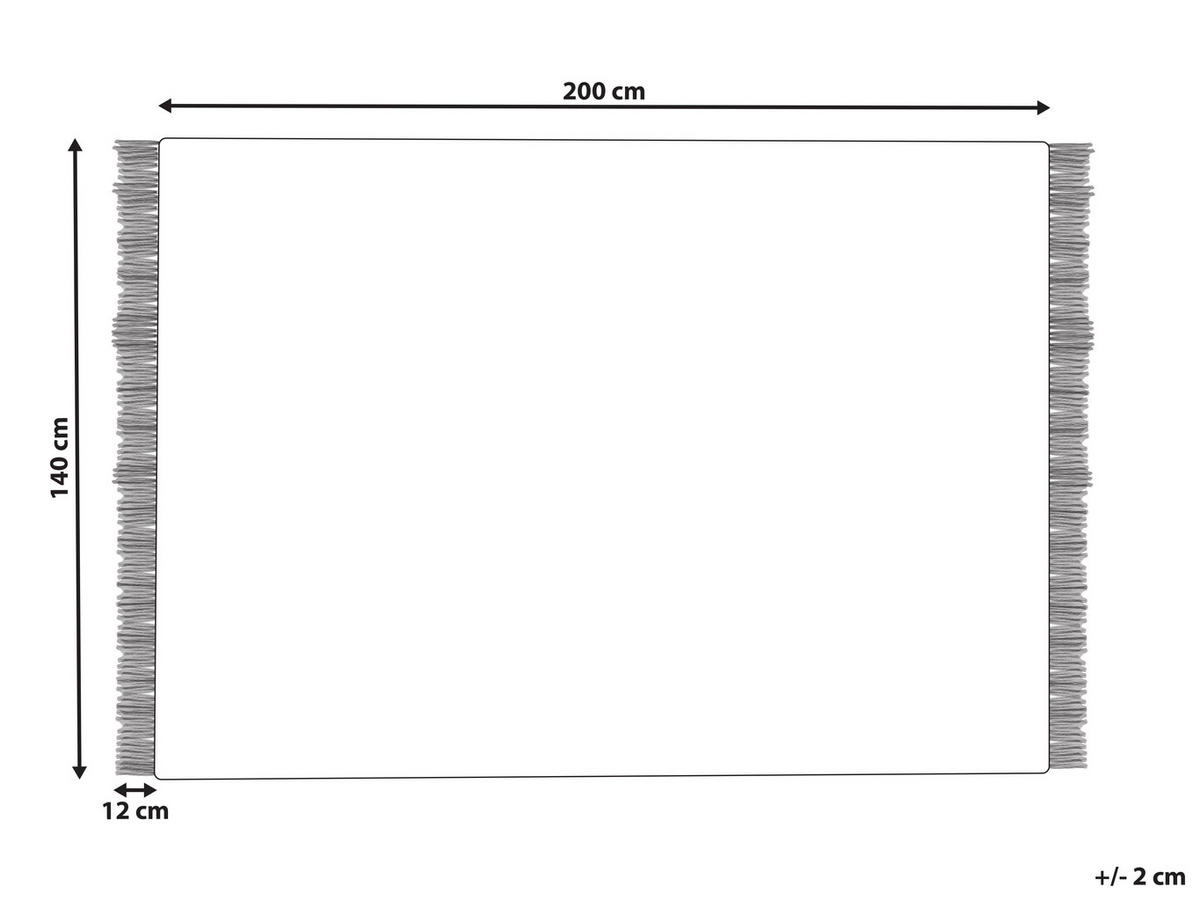 TEPPICH geflochten Tekeler 200/140 cm - Grau, Textil (140/200cm) - Beliani