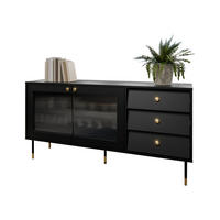 SIDEBOARD Valerio 150 - Goldfarben/Schwarz, Holzwerkstoff/Kunststoff (150/75/39cm) - MIRJAN24