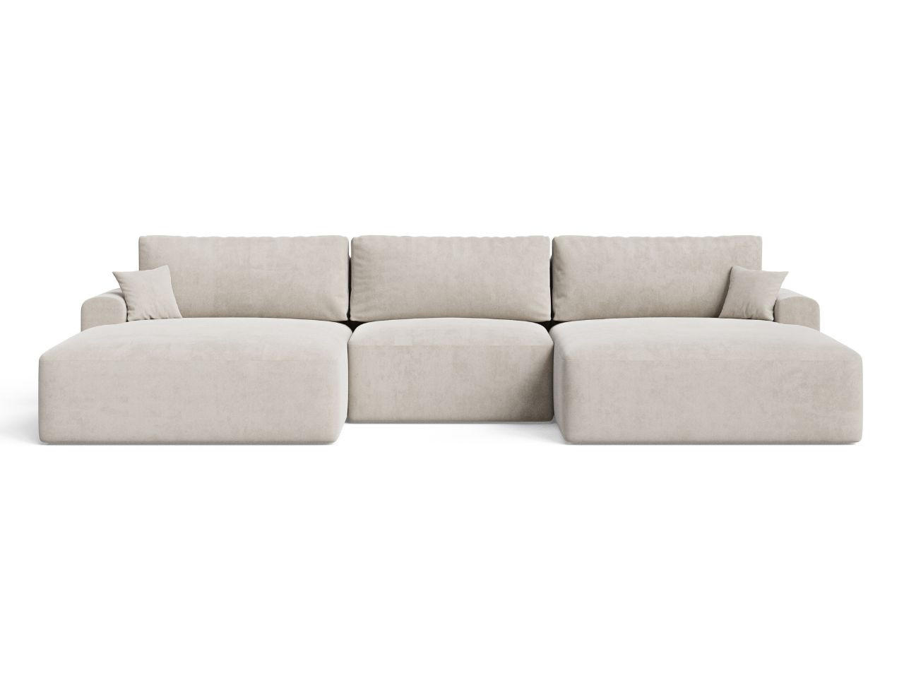 ECKSOFA U Serene Beige - Beige, Holz/Textil (391/145cm) - Graingold