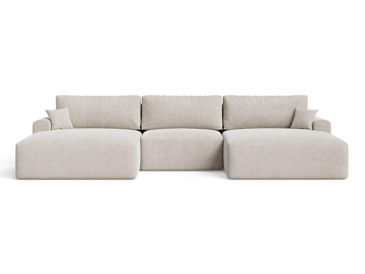 ECKSOFA U Serene Beige - Beige, Holz/Textil (391/145cm) - Graingold