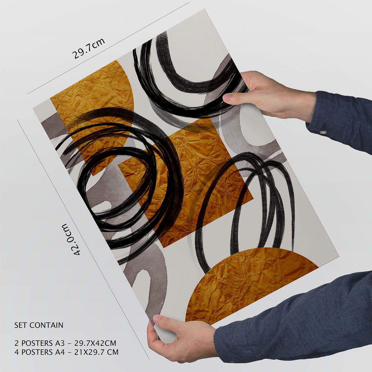 POSTER Set Mit 6 Gattung Nature 2 In Kulissen Abstracts Ästhetische Dekorative Gemälde Für Ihr Wohnzimmer, Schlafzimmer, Zuhause A3 & A4 Rahmenlos - Klar, Papier (29/3cm) - Nacnic