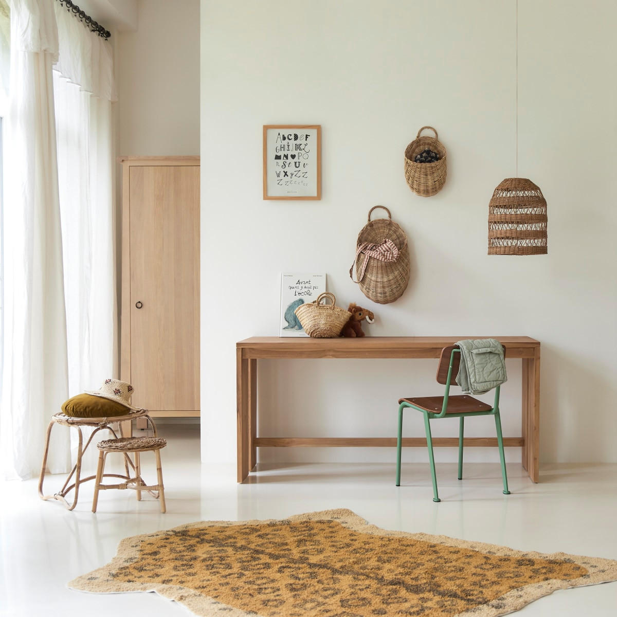 KINDER-SCHREIBTISCH Eden Natur aus Teak - Naturfarben, Holz (160/74/60cm) - Tikamoon